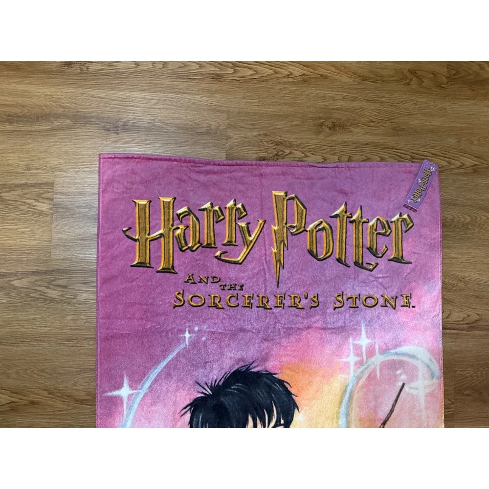 Vintage 2001 Harry Potter Sorcerer's Stone Beach Towel NOS Tags Style 4111